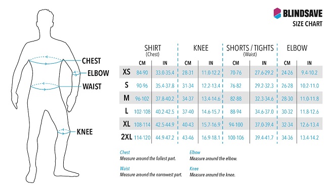 Blindsave Size chart