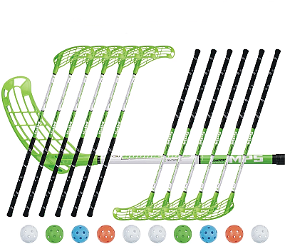 Florbalový set MPS Boomerang Green (12 hokejek)