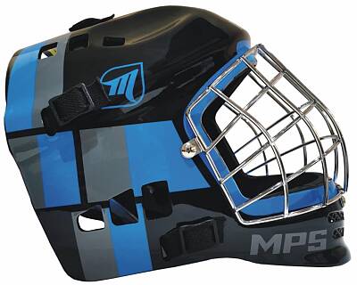 MPS brank. maska PRO Black/Blue helmet stříbrná mřížka