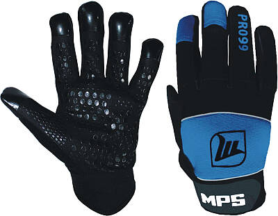 MPS Blue brankářský set + maska  Pro Flame - Blue/Chrome + Florbalové rukavice MPS