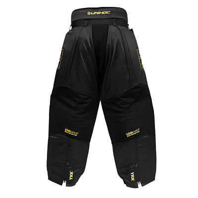 Unihoc Brankářský SET Alpha Evolab Black/gold + maska Unihoc Alpha Prime Evolab Gold