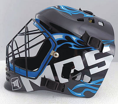 MPS ELITE brankářsky set BLUE + maska  Pro Flame - Black/Blue + Florbalové rukavice MPS