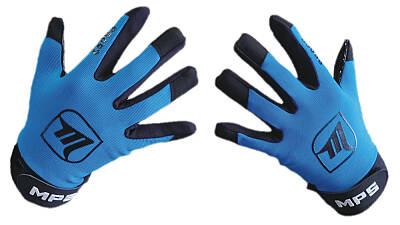 MPS ELITE brankářsky set BLUE + maska  Pro Flame - Black/Blue + Florbalové rukavice MPS